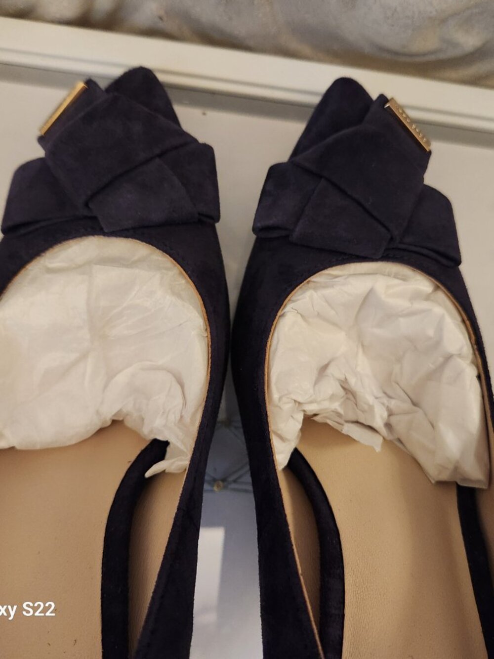 Cole Haan Suede Leather "Ina Pump 75" Marine Blue. NIB. Size 9 - Picture 7 of 12